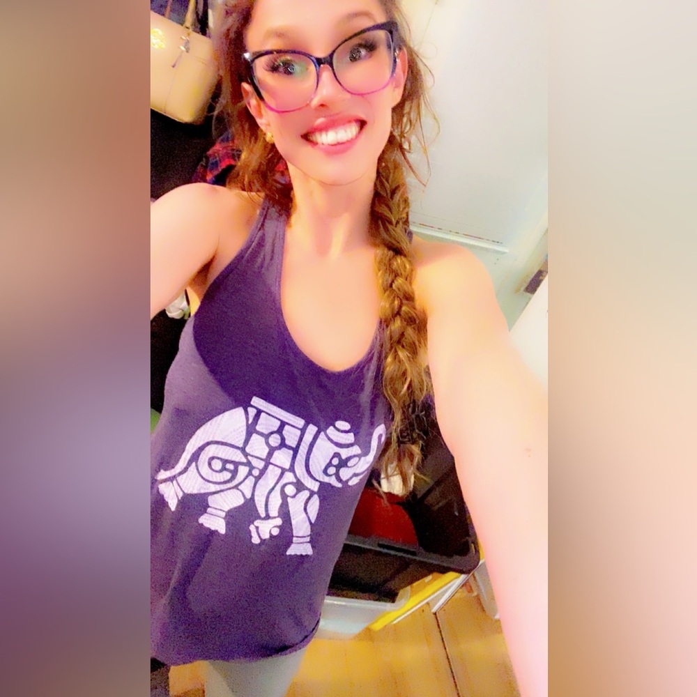 MT Purple Elephant Graphic Tank Top